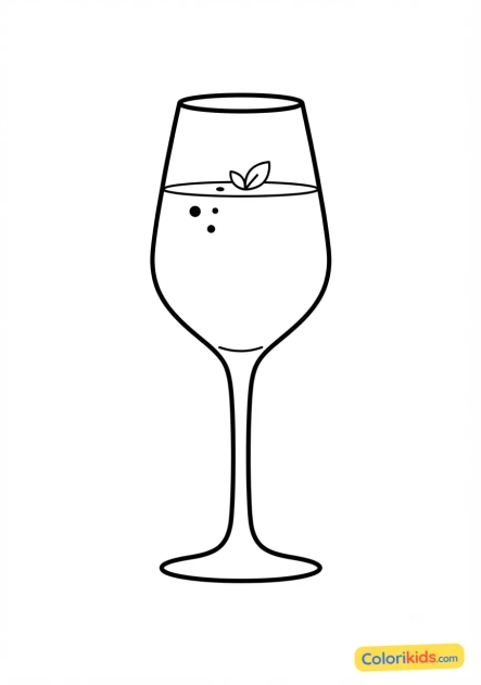 Coloriage à imprimer : verre à pied élégant