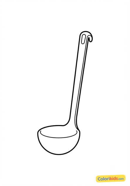 Coloriage à imprimer : louche de cuisine géante