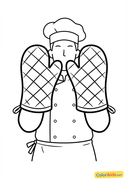 Coloriage à imprimer : gants de four résistants
