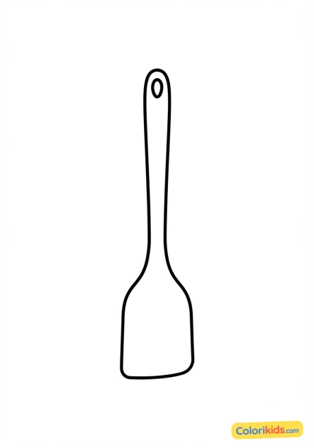 Coloriage à imprimer : spatule en bois de cuisine