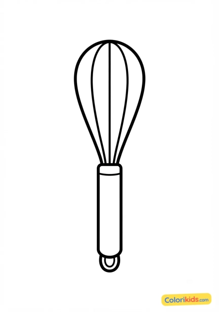 Coloriage à imprimer : fouet de cuisine en métal