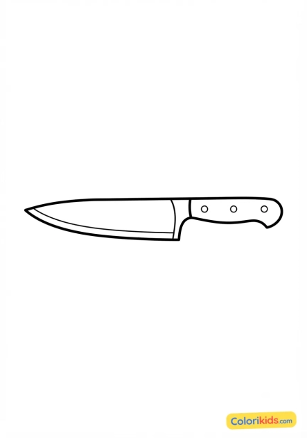 Coloriage à imprimer : couteau de chef aiguisé
