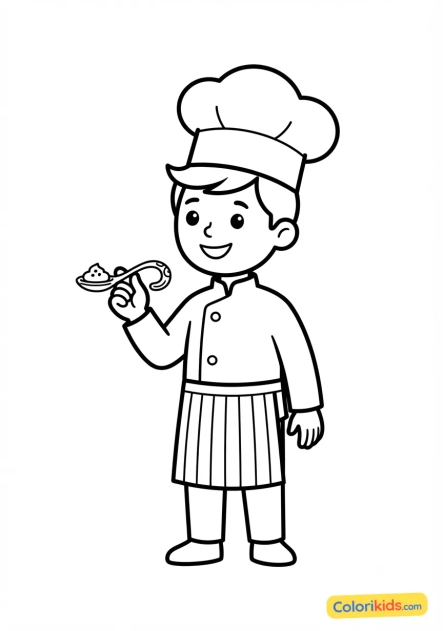 Coloriage à imprimer : petite cuillère de dégustation