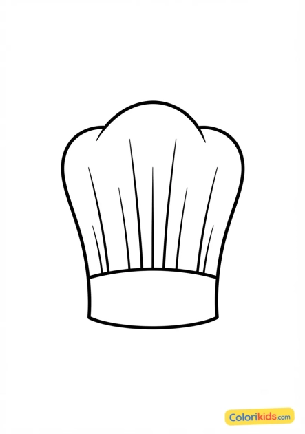 Coloriage à imprimer : toque de chef blanche