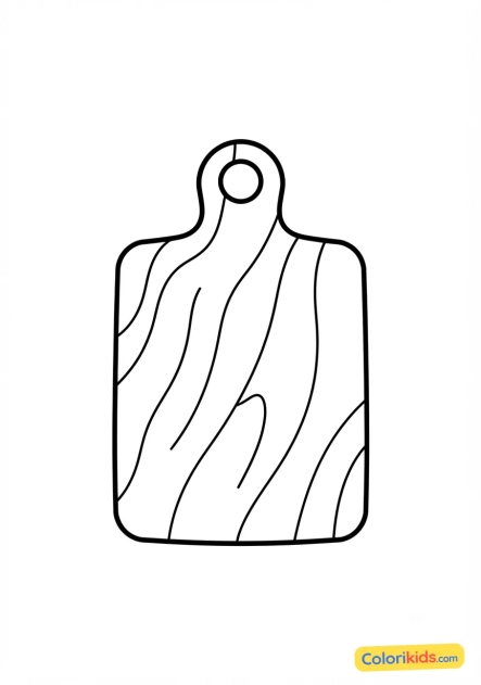 Coloriage à imprimer : planche à découper en bois
