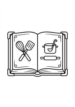 Coloriage Livre de recettes de cuisine
