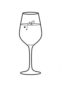 Coloriage Verre à pied élégant