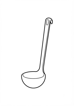 Coloriage Louche de cuisine géante