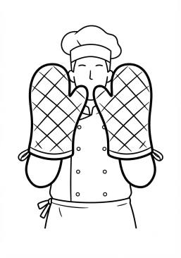 Coloriage Gants de four résistants