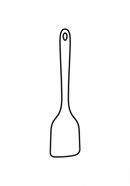 Coloriage Spatule en bois de cuisine