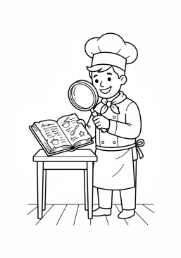 Coloriage Loupe et recettes anciennes