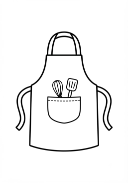 Coloriage Tablier de cuisine professionnel