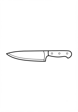 Coloriage Couteau de chef aiguisé