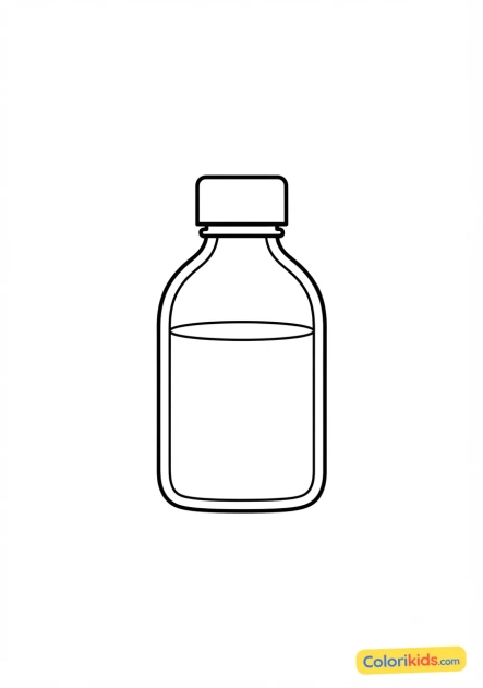 Coloriage à imprimer : flacon de sirop contre la toux