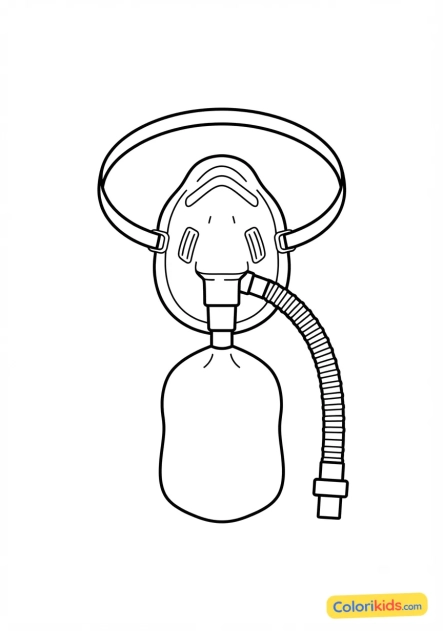 Coloriage à imprimer : masque à oxygène de secours