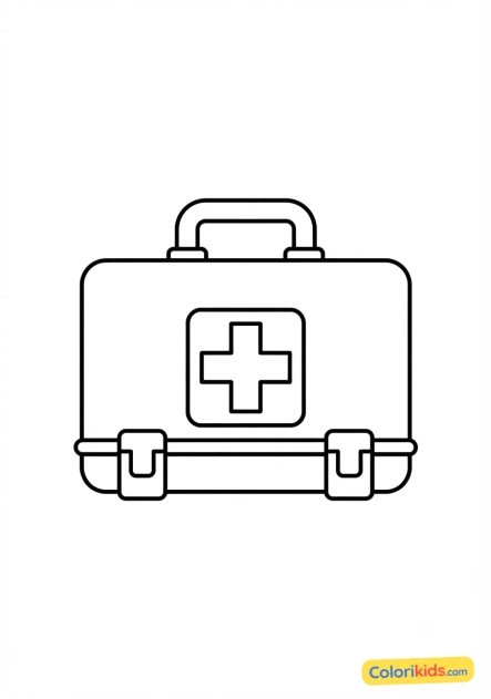 Coloriage à imprimer : trousse de premiers secours