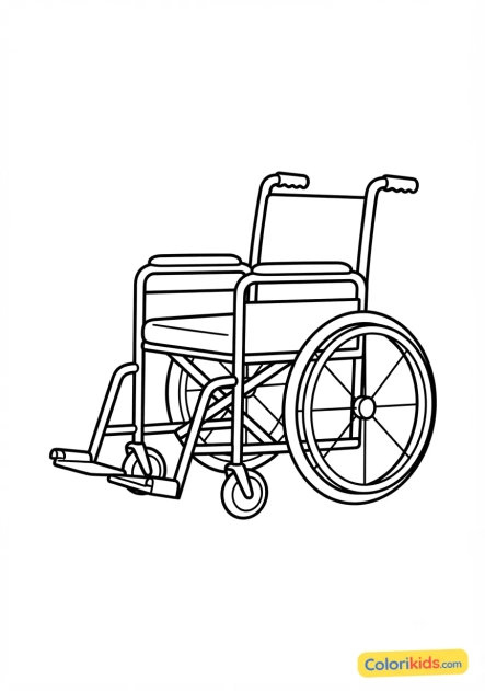Coloriage à imprimer : fauteuil roulant médical de l'hôpital