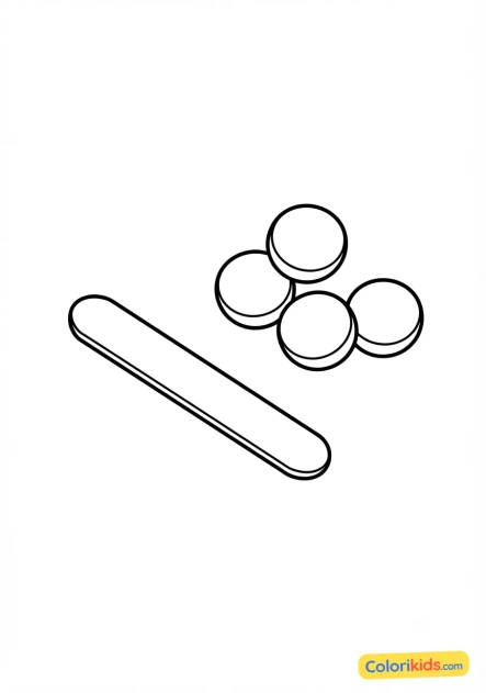 Coloriage à imprimer : abaisse-langue et pastilles pour la gorge