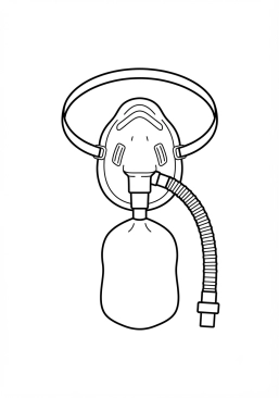 Coloriage Masque à oxygène de secours