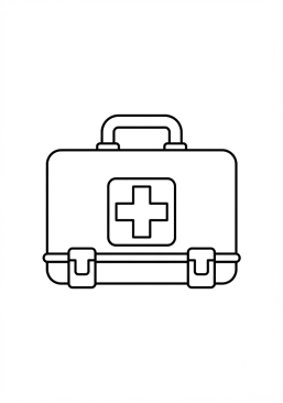 Coloriage Trousse de premiers secours