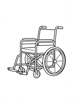 Coloriage Fauteuil roulant médical de l'hôpital