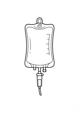 Coloriage Poche de perfusion intraveineuse