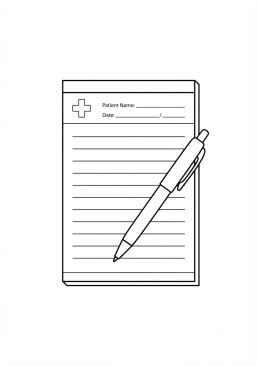Coloriage Prescription médicale et stylo