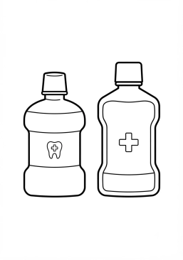 Coloriage Bain de bouche et antiseptique