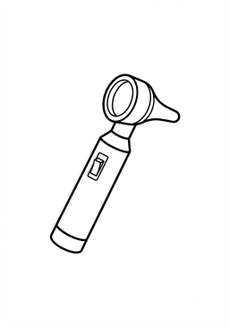 Coloriage Otoscope pour examiner les oreilles