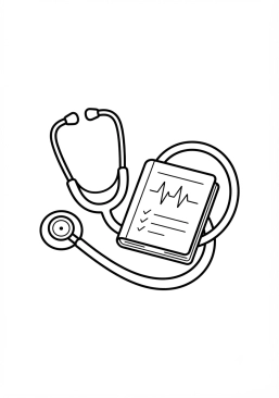 Coloriage Stéthoscope et carnet médical