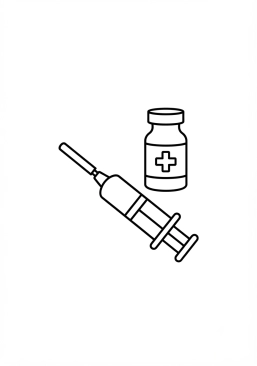 Coloriage Seringue et flacon de vaccin