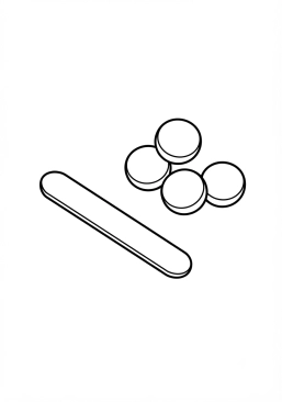 Coloriage Abaisse-langue et pastilles pour la gorge