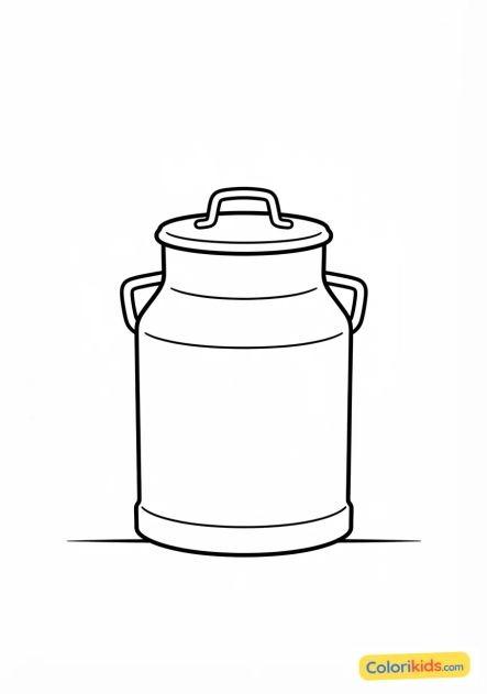 Coloriage à imprimer : laitière en inox traditionnelle pour le transport du lait