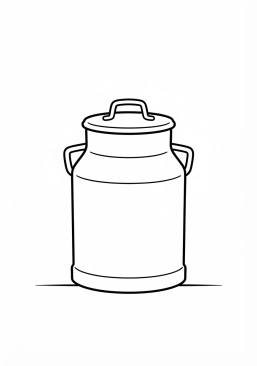 Voir le coloriage Laitière en inox traditionnelle pour le transport du lait