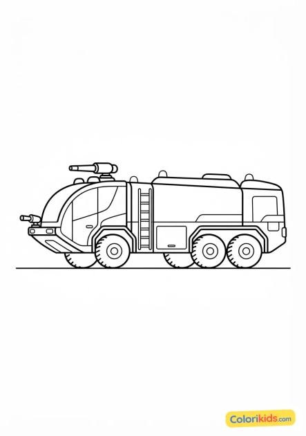 Coloriage à imprimer : camion d'intervention aéroportuaire