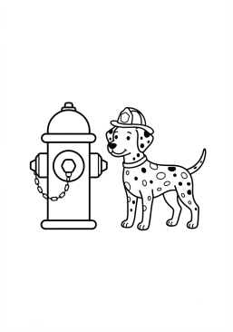 Coloriage Borne incendie et dalmatien