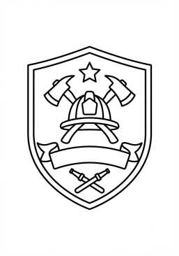 Coloriage Écusson de la caserne de pompiers
