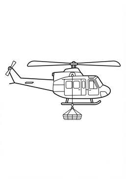 Coloriage Hélicoptère de secours des pompiers