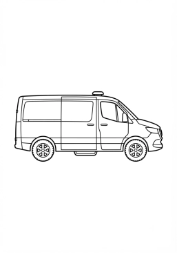 Coloriage Camionnette de premier secours