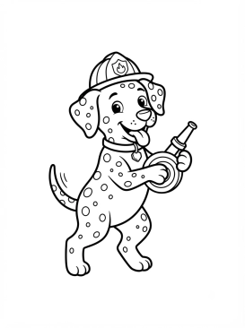 Coloriage Chien pompier dalmatien joueur