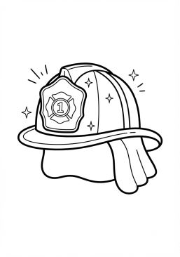 Coloriage Casque de pompier brillant