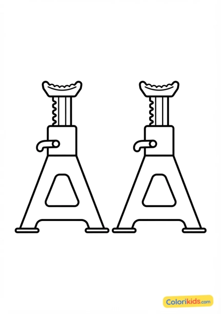 Coloriage à imprimer : chandelles de support de voiture robustes en acier rouge