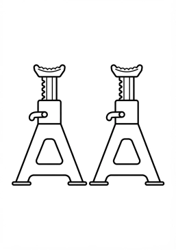 Voir le coloriage Chandelles de support de voiture robustes en acier rouge