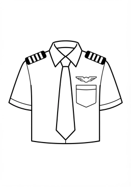 Voir le coloriage Uniforme de pilote avec quatre galons dorés sur les épaules