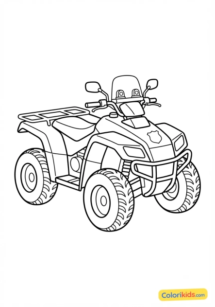 Coloriage à imprimer : moto-quad de police tout-terrain