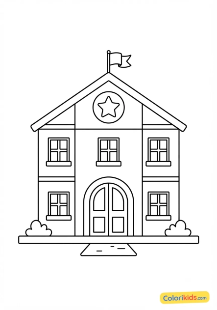 Coloriage à imprimer : commissariat de police central