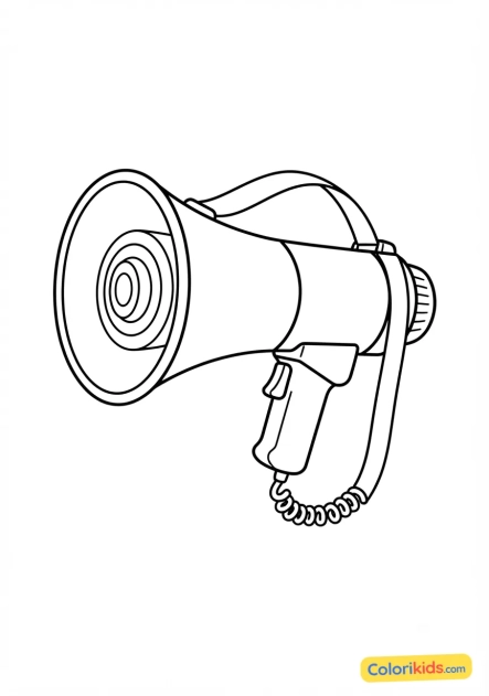 Coloriage à imprimer : megaphone de commandement