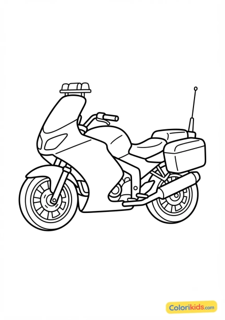 Coloriage à imprimer : moto de police rapide