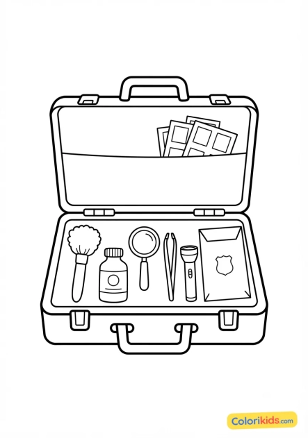 Coloriage à imprimer : trousse de la police scientifique