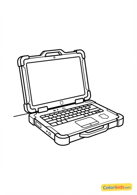Coloriage à imprimer : ordinateur portable de patrouille